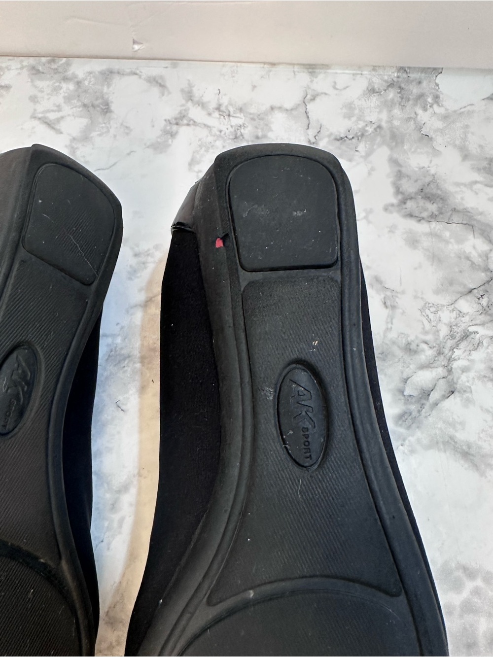 Anne Klein AK Sport Black Ballet Flats Square Toe Buckle Patent Cap Toe Size 6 - Picture 7 of 7